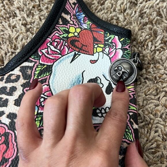 Ed Hardy Leopard Skull Tattoo Tote Bag Y2K Punk Rock NWT - Picture 4 of 8